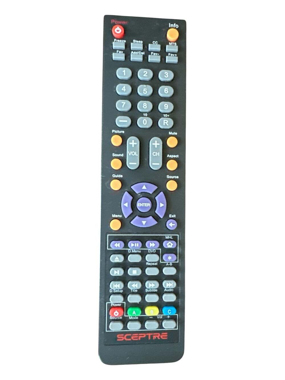 Sceptre 142022370014C TV/DVD Combo Remote Control Replacement